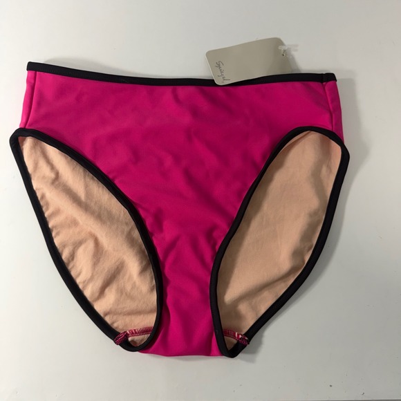 Spiegel Other - Spiegel‎ Bikini Bottoms Pink Black High Waist Swim Briefs 10 9659-41 New